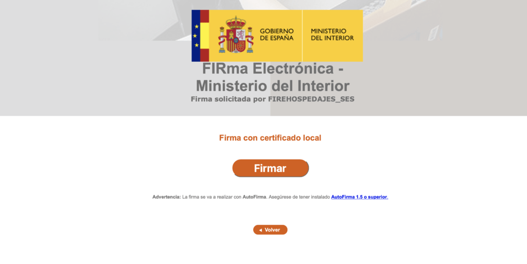 Bildschirmfoto einer Internetseite der elektronischen Unterzeichnung von Dokumenten